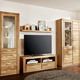 Vitrinen & Highboards - Möbelprogramm mit Massivholzfronten, in Farbe WILDEICHE, in Ausführung Wandboard – Farbe WILDEICHE – Ansicht 2