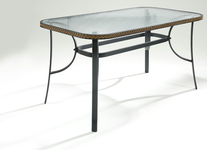 Alu Gartentisch Mit Glasplatte