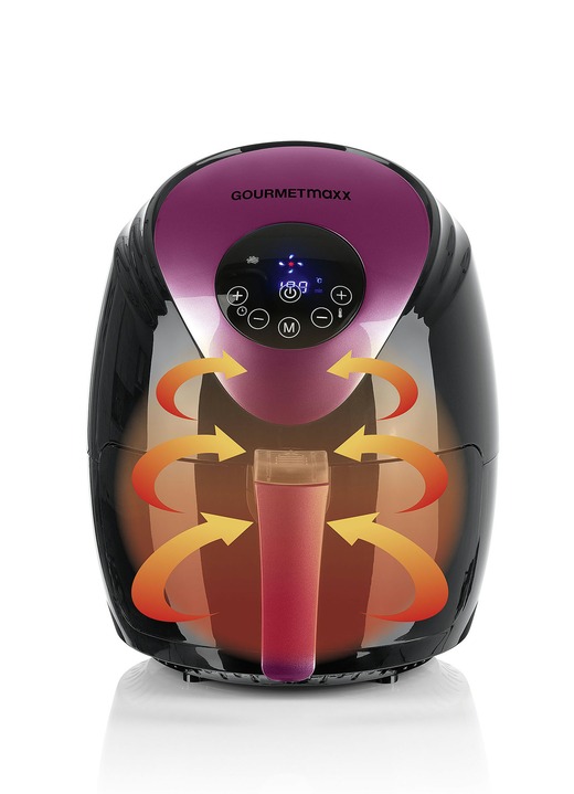 Küchengeräte - Digitale Heißluftfritteuse – spart Zeit und Energie!, in Farbe SCHWARZ-BEERE Ansicht 2