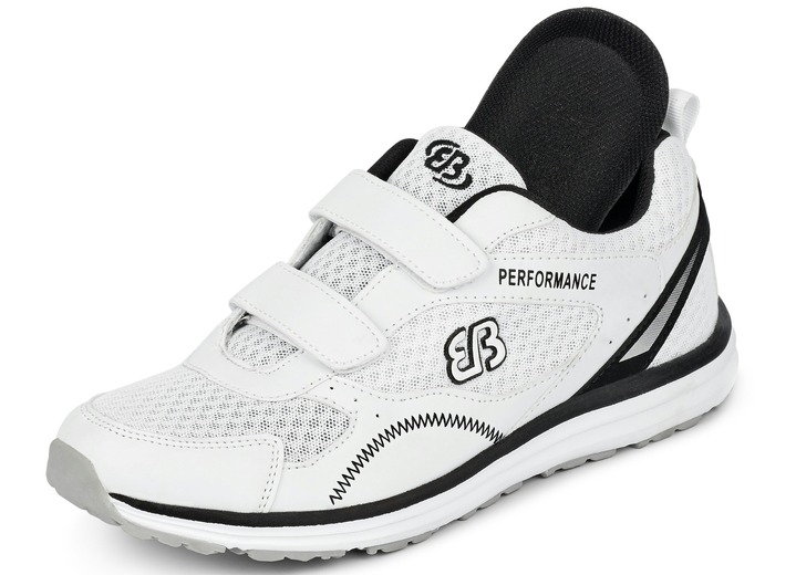 Slipper & Schnürschuhe - Leichte Herren-Slipper, mit herausnehmbarem Fußbett, in Größe 040 bis 046, in Farbe SCHWARZ-WEISS Ansicht 4