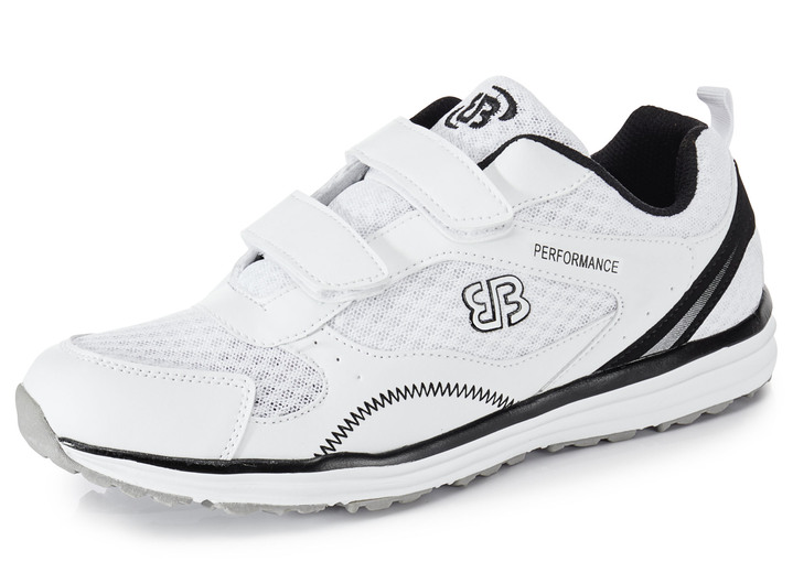 Slipper & Schnürschuhe - Leichte Herren-Slipper, mit herausnehmbarem Fußbett, in Größe 040 bis 046, in Farbe SCHWARZ-WEISS Ansicht 3