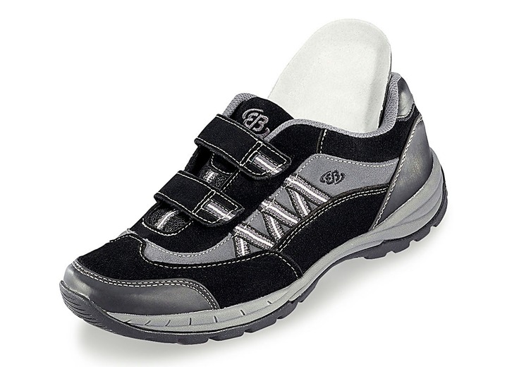 Slipper & Schnürschuhe - Sportliche Herren-Slipper, mit herausnehmbarem Fußbett, in Größe 040 bis 046, in Farbe SCHWARZ-GRAU Ansicht 2