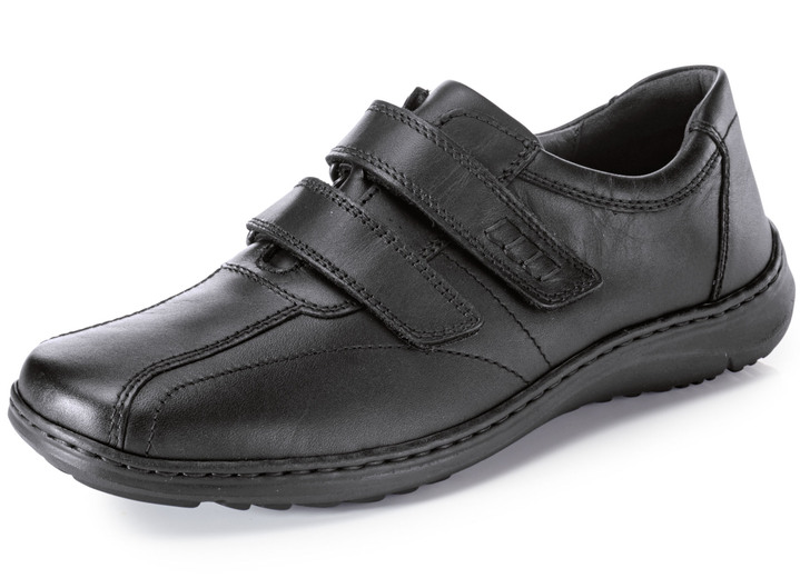 Slipper & Schnürschuhe - Waldläufer, bequeme Herren-Slipper, Weite H, mit herausnehmbarem Fußbett, in Größe 10 bis 9 1/2, in Farbe SCHWARZ Ansicht 1