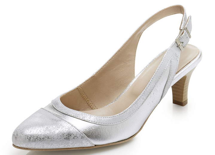 Pumps & Ballerina - ELENA EDEN Sling-Pumps in edler Form, in Größe 036 bis 042, in Farbe SILBER Ansicht 1