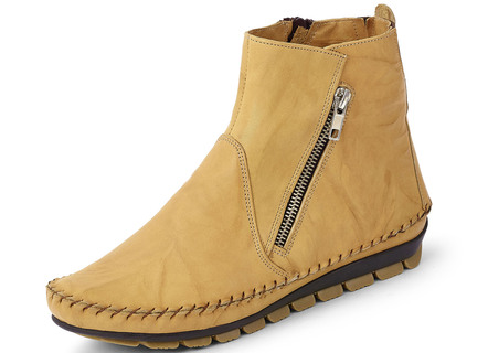Gemini Mokassin-Stiefelette mit Knitter-Struktur