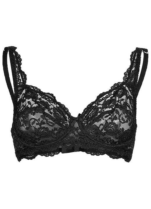 BHs - Sassa Zweierpack Bügel-BH aus Elastikspitze, in Größe 075 bis 100, in Cup C, in Farbe 1X ZARTAPRICOT, 1X SCHWARZ Ansicht 3