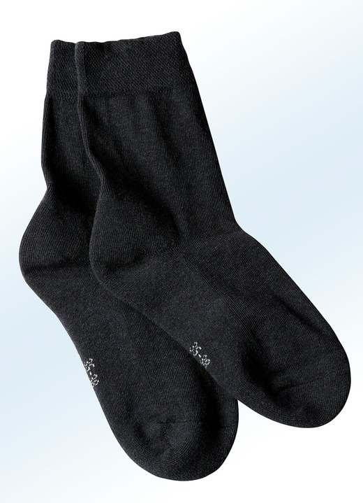 Strümpfe - Sechserpack Socken mit weicher Innensohle, in Größe 1 (Schuhgr. 35-38) bis 3 (Schuhgr. 43-46), in Farbe 2X BLAUTÖNE, 2X GRAUTÖNE, 2X SCHWARZ Ansicht 2