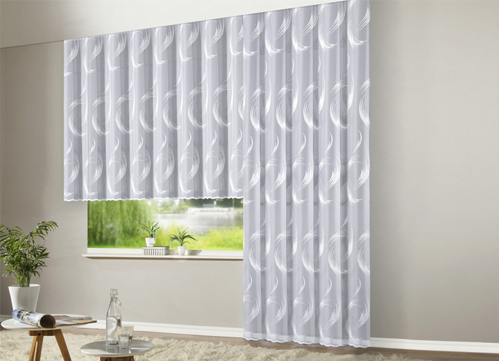 Klassisch - Store mit Universalschienenband, in Größe 136 (H100xB300 cm) bis 291 (H245xB450 cm), in Farbe WEISS Ansicht 2