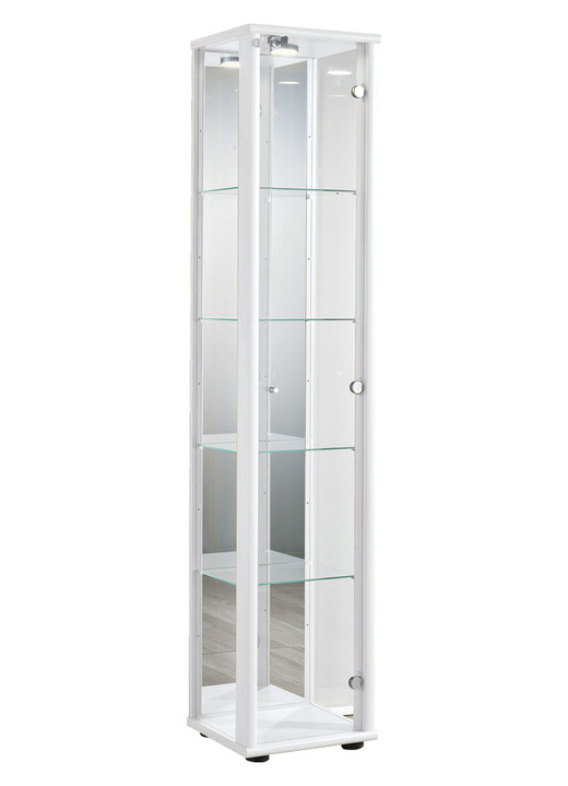 Vitrinen & Highboards - Vitrine, 1-türig, mit LED-Beleuchtung, in Farbe WEISS Ansicht 1
