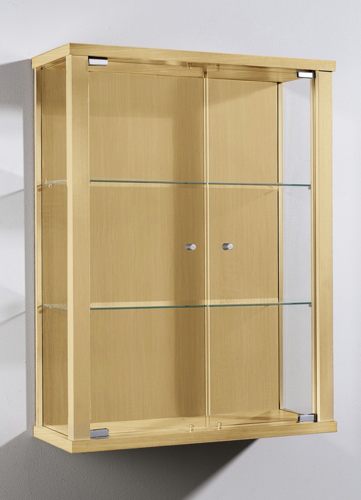 Vitrinen & Highboards - Hängevitrine mit ESG-Sicherheitsglas, in Farbe SCHWARZ, in Ausführung ohne LED-Beleuchtung Ansicht 5