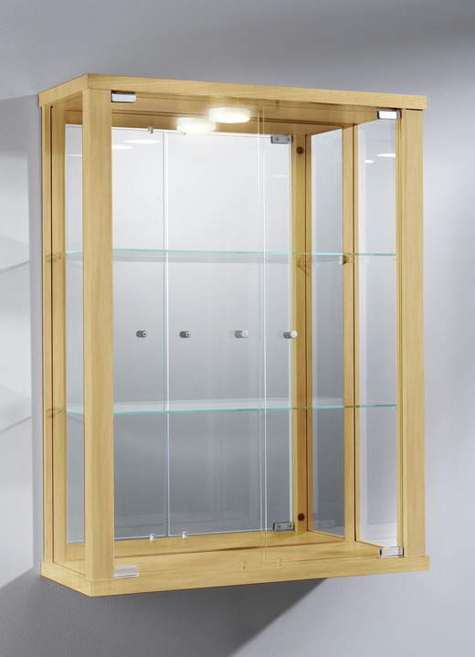 Vitrinen & Highboards - Hängevitrine mit ESG-Sicherheitsglas, in Farbe SCHWARZ, in Ausführung ohne LED-Beleuchtung Ansicht 7