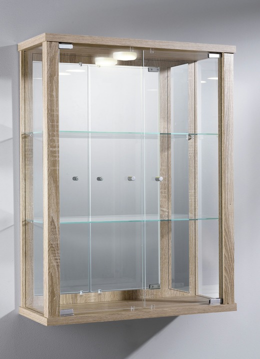 Vitrinen & Highboards - Hängevitrine mit ESG-Sicherheitsglas, in Farbe SCHWARZ, in Ausführung ohne LED-Beleuchtung Ansicht 9