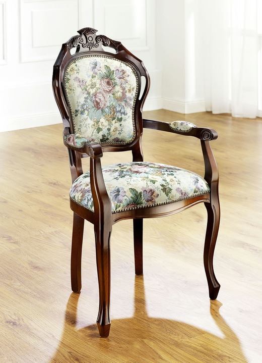 Esszimmer - Elegante Esszimmer Stühle oder Sessel, in Farbe NUSS, in Ausführung Sessel Ansicht 1