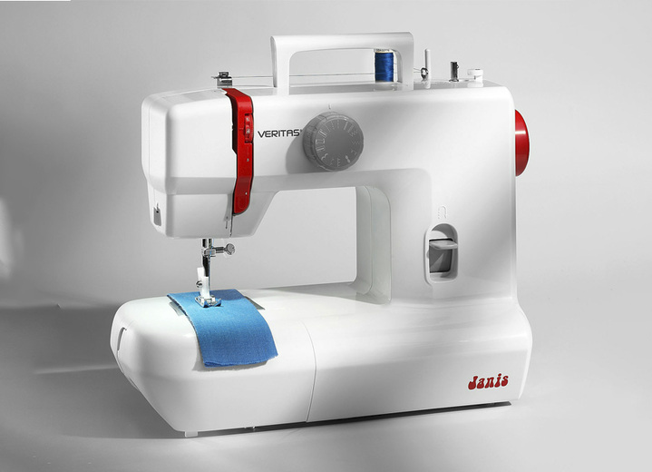 Nähmaschinen - VERITAS Janis Freiarm-Nähmaschine Ansicht 2 Nähmaschinen - VERITAS Janis Freiarm-Nähmaschine, in Farbe WEISS/ROT Ansicht 2