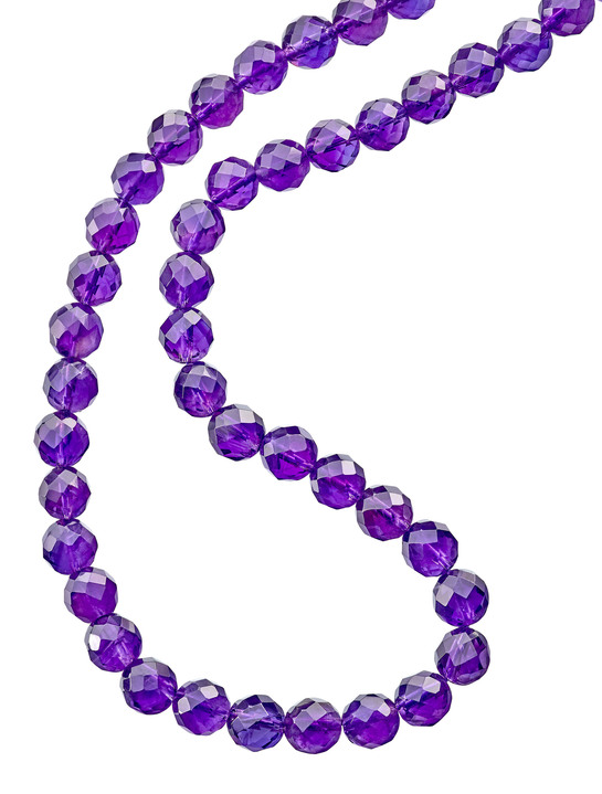 Damen-Modeschmuck - Amethyst-Halskette mit facettierten Kugeln, in Farbe  Ansicht 2