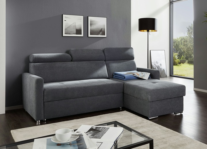 Funktions-Polstermöbel - Polsterecke mit Schlaffunktion und Bettkasten, in Farbe BRAUN Ansicht 7