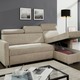 Funktions-Polstermöbel - Polsterecke mit Schlaffunktion und Bettkasten, in Farbe BRAUN – Farbe BEIGE – Ansicht 3
