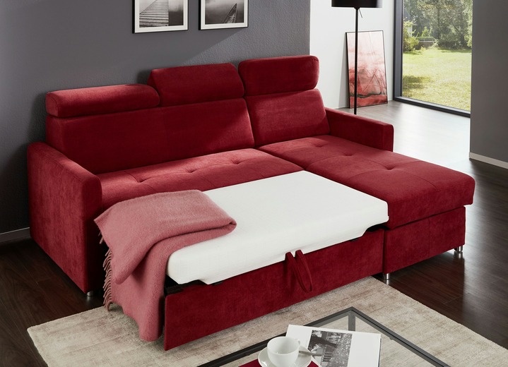 Funktions-Polstermöbel - Polsterecke mit Schlaffunktion und Bettkasten, in Farbe BRAUN Ansicht 5