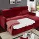 Funktions-Polstermöbel - Polsterecke mit Schlaffunktion und Bettkasten, in Farbe BRAUN – Farbe ROT – Ansicht 2
