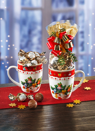 Weihnachtstasse, 2er-Set, inklusive süßer Füllung