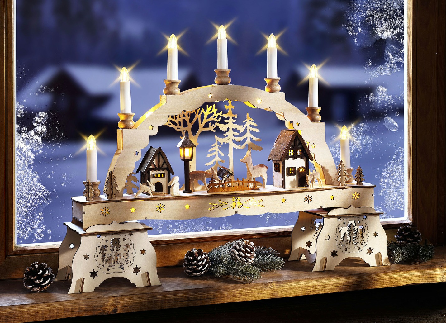 Beleuchteter Lichterbogen / SchwibbogenPodeste Weihnachten