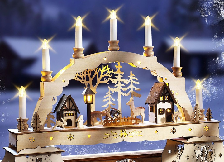 Weihnachtliche Dekorationen - Beleuchteter Lichterbogen / Schwibbogen-Podeste, in Farbe NATUR, in Ausführung Schwibbogen-Podest, 2er-Set Ansicht 3