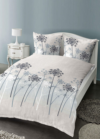 - Feinbiber Bettwäsche-Garnitur von Castell, in Größe 112 (80/80 cm + 135/200 cm) bis 115 (80/80 cm + 155/220 cm), in Farbe HELLGRAU