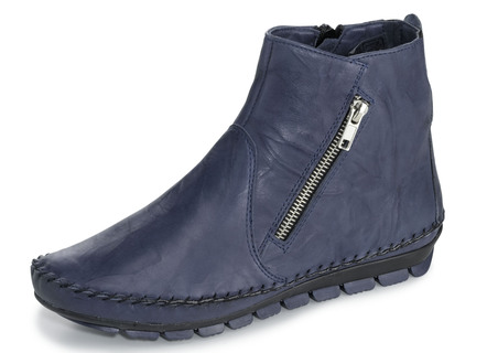 Gemini Mokassin-Stiefelette mit Knitter-Struktur