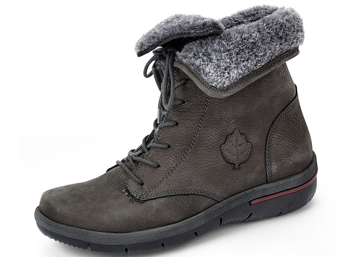 Komfortschuhe - Waldläufer Schnür-Stiefelette mit kuscheligem Webpelzkragen, in Größe 3 1/2 bis 8, in Farbe JEANSBLAU Ansicht 5