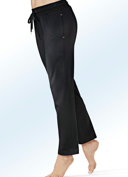 Mode - Zweierpack Schlaf- und Freizeithosen mit Kordelzug, in Größe 036 bis 056, in Farbe SCHWARZ/GRAU Ansicht 2