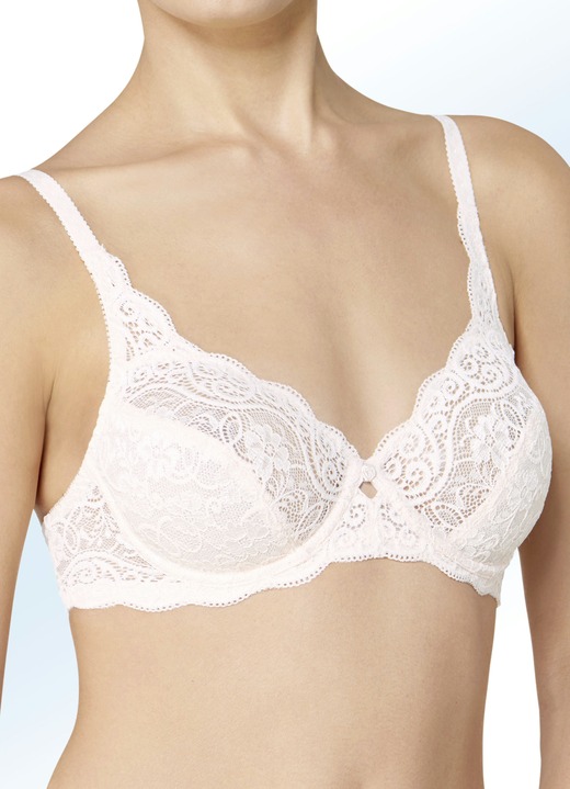 Bügel-BH - Triumph Amourette Bügel-BH mit Elastikspitze, in Größe 075 bis 100, in Cup E, in Farbe SCHWARZ Ansicht 12