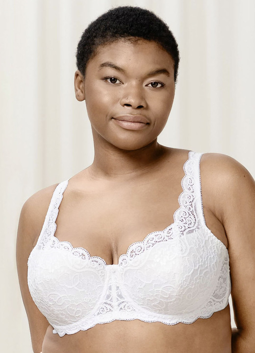 Bügel-BH - Triumph Amourette Bügel-BH mit Elastikspitze, in Größe 075 bis 095, in Cup B, in Farbe SCHWARZ Ansicht 5