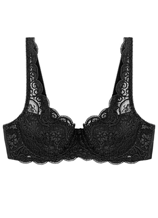 Bügel-BH - Triumph Amourette Bügel-BH mit Elastikspitze, in Größe 075 bis 095, in Cup B, in Farbe SCHWARZ Ansicht 2