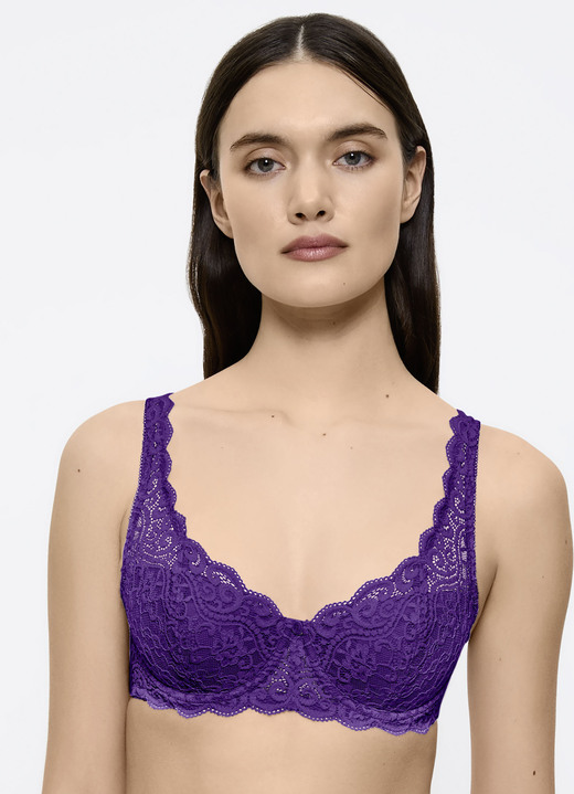 Bügel-BH - Triumph Amourette Bügel-BH mit Elastikspitze, in Größe 075 bis 095, in Cup B, in Farbe VIOLA Ansicht 3