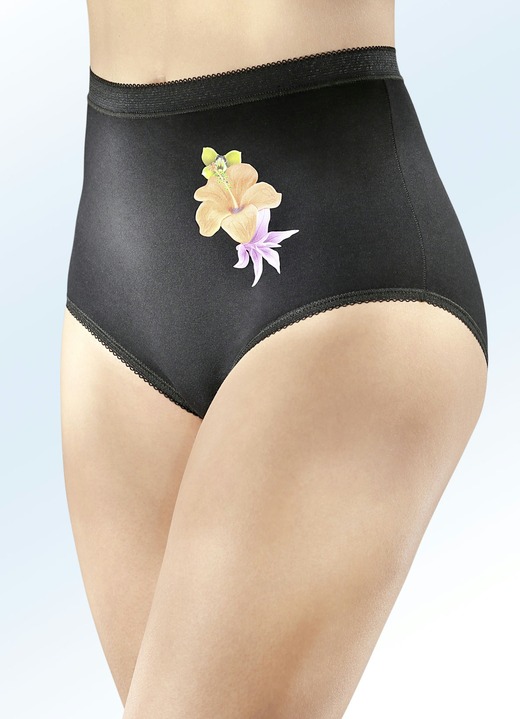 Slips - Fünferpack Slips mit Blumenmotiv Ansicht 3 Slips - Fünferpack Slips mit Blumenmotiv, in Größe 040 bis 060, in Farbe WEISS Ansicht 3