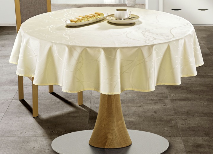 Tischdecken - Hochwertige Tischdekoration mit Fleckschutzausrüstung, in Größe 130 (Läufer, 45x150 cm) bis 404 (Kissenbezug, 40x40 cm), in Farbe CHAMPAGNER Ansicht 1
