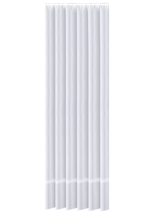 Klassisch - Langstore mit eingewebten Glanzstreifen, in Größe 217 (H220xB300 cm) bis 257 (H240xB600 cm), in Farbe WEISS Ansicht 2