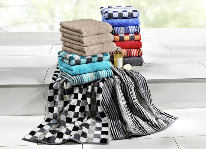 Handtücher - Walkfrottier-Serie aus reiner Baumwolle, in Größe 200 (Handtuch, 50/100 cm) bis 204 (Duschtuch, 70/140 cm), in Farbe ANTHRAZIT UNI Ansicht 3