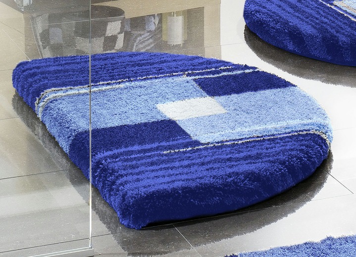 Badgarnituren - Badgarnitur mit rutschhemmender Rückseite Ansicht 16 Badgarnituren - Badgarnitur mit rutschhemmender Rückseite, in Größe 100 (Vorleger halbrund, 50/ 80 cm) bis 112 (WC-Deckelbezug, 47/ 50 cm), in Farbe TÜRKIS Ansicht 16