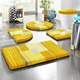 Badgarnituren - Badgarnitur mit rutschhemmender Rückseite, in Größe 100 (Vorleger halbrund, 50/ 80 cm) bis 112 (WC-Deckelbezug, 47/ 50 cm), in Farbe GELB