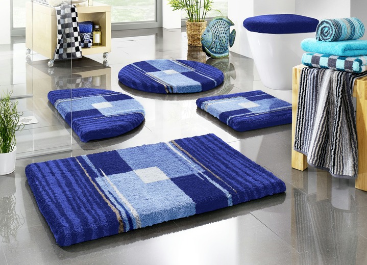 Badgarnituren - Badgarnitur mit rutschhemmender Rückseite, in Größe 100 (Vorleger halbrund, 50/ 80 cm) bis 112 (WC-Deckelbezug, 47/ 50 cm), in Farbe GELB Ansicht 5