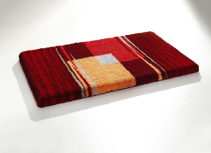 Badgarnituren - Badgarnitur mit rutschhemmender Rückseite, in Größe 100 (Vorleger halbrund, 50/ 80 cm) bis 112 (WC-Deckelbezug, 47/ 50 cm), in Farbe KORALLE Ansicht 1