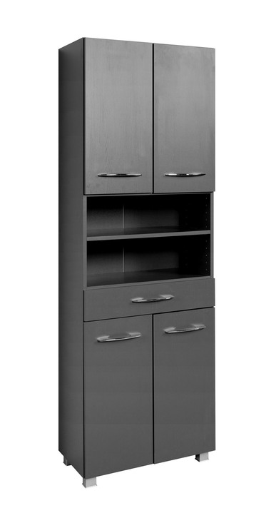 Badmöbel - Badmöbel-Programm, auch hängend montierbar, in Farbe WEISS, in Ausführung Hängeschrank, 1-türig Ansicht 24