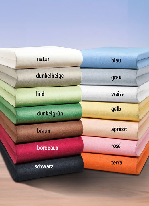 Spannbetttücher - irisette Mako-Jersey-Spannbetttuch, in Größe 131 (1 Spannbetttuch, 100/200 cm) bis 139 (1 Spannbetttuch, 190/200 cm), in Farbe BLAU Ansicht 15