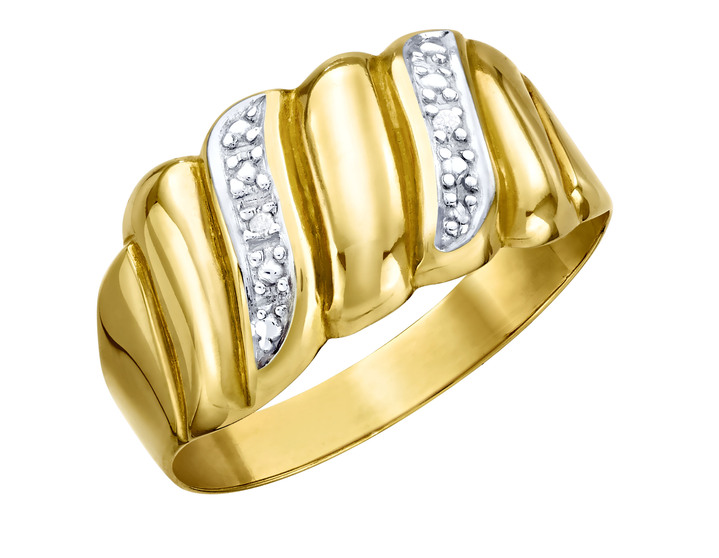 mit Diamanten - Bicolor Damenring mit Diamant, in Größe 160 bis 220, in Farbe  Ansicht 2