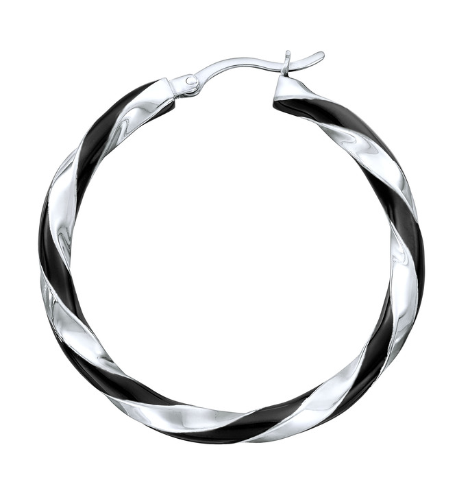 - Gedrehte Creolen, in Farbe SCHWARZ Ansicht 2