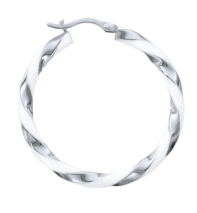 Ohrschmuck - Gedrehte Creolen, in Farbe WEISS Ansicht 2