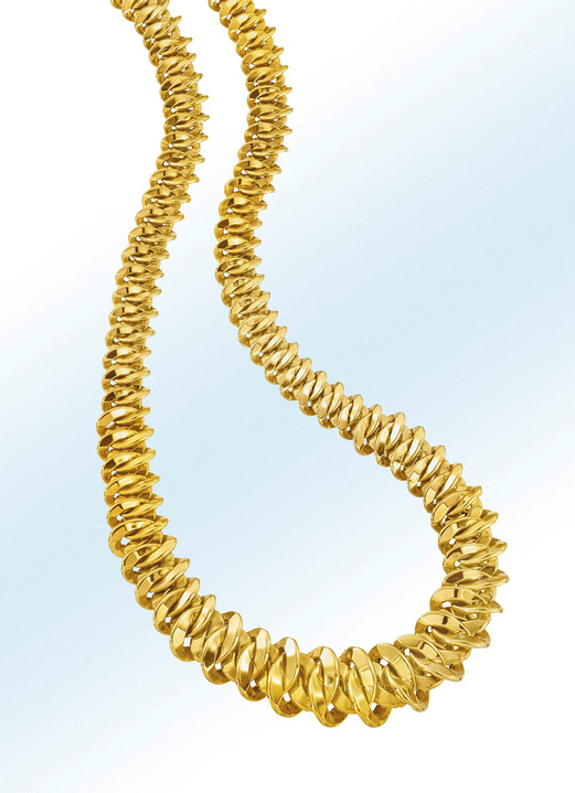 ohne Steine / mit Zirkonia - Halskette im Glieder-Design, in Farbe