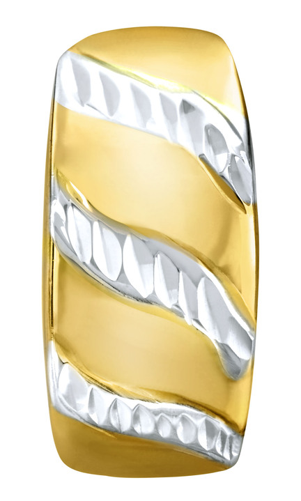 ohne Steine / mit Zirkonia - Creolen in Bicolor, in Farbe  Ansicht 2