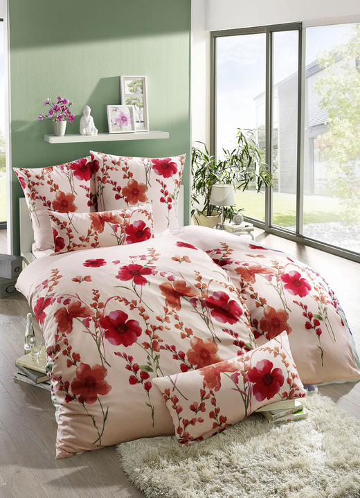 Heimtextilien - Bettwäsche-Garnitur in Mikrofaser-Qualität, in Größe 111 (40/80 cm + 135/200 cm) bis 112 (80/80 cm + 135/200 cm), in Farbe ROSA Ansicht 1